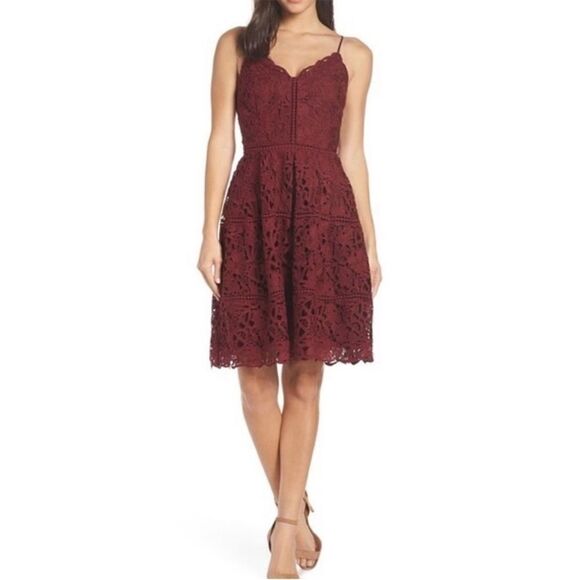 Adelyn Rae Women’s Jenny Lace Fit And Flare Dress, Size M, NWT - Picture 1 of 11